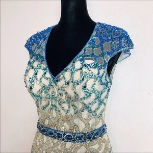 Ombré blue Terani Couture Dress Size 4